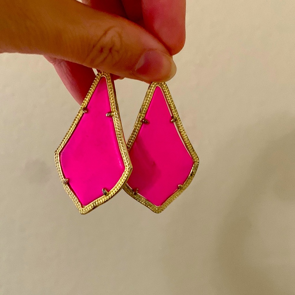 Kendra Scott Alexandra earrings in neon pink